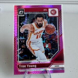 2024 2025 Panini Donruss Optic Prizm Trae Young Pink Wave Mint condition